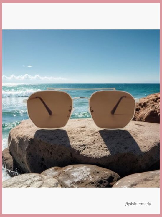 Retro Aviator Sunglasses, Lightweight Metal Frame, UV400 Protection main image 5